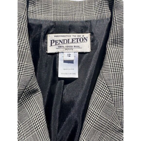 VTG Ladies Pendleton 100% Virgin Wool Gray Blazer 12P - Picture 6 of 12